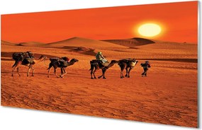 Szklany Panel Karawana na Pustyni o Zachodzie