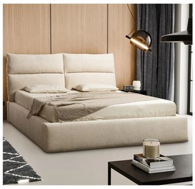 Łóżko tapicerowane BASIL 180x200 cm bez materaca, beżowe