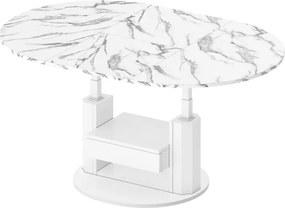 Regulowany ławostół z szufladą Primo Max imitacja marmuru połysk