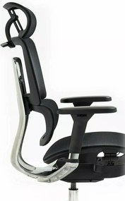 Czarny ergonomiczny fotel do biura Winner Lux, zgodny z normą BHP
