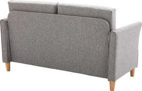 Homcom® Sofa 2-osobowa Zdejmowane Pokrowce Obciążenie Do 200 Kg Len Pianka Jasnoszary 141 X 65 X 78 Cm