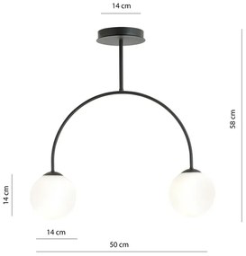 Loftowa lampa sufitowa z mlecznymi kloszami - D114-Inos