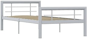 Szare metalowe łózko jednoosobowe 100x200 cm P6-C02