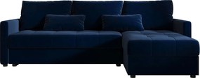 BEDANTE narożnik MOS L BIS Itaka 11 ciemnoniebieski prawa z funkcją spania sofa w kształcie litery L z pojemnikiem na pościel sofa do salonu kanapa sofa rozkładana