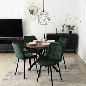 Stół Okrągły Rozkładany LUGO 90-190 cm Dąb Rustykalny/Czarny Loft