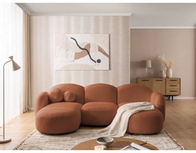 Narożnik z materiału bouclé (w kształcie litery U) w kolorze terakoty Orbit – Ropez