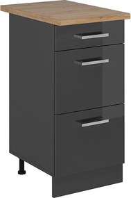 Szafka dolna do kuchni antracyt wysoki połysk 40x60x81.6 r-line