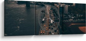 Obraz Manhattanu (z zegarem) (90x30 cm)