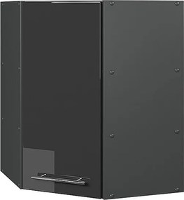 Szafka wisząca narożna antracyt wysoki połysk 57x34.1x72 fame-line