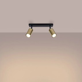 Plafony nowoczesny Glois, stal - 2 źródło światła 3000K - L.30 x H.18.5 cm - czarny/złoty