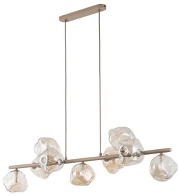 Žyrandol na lince LAVA 9xG9/8W/230V beżowy/przydymiony beżowy