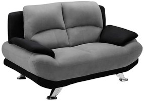 Kanapa 2-osobowa z mikrofibry MUSKO - Model dwukolorowy: szaro-czarny.