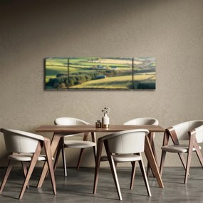 Obraz - Drewniana półka z krajobrazem (170x50 cm)