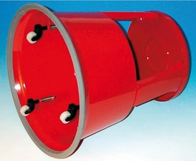 Taboret mobilny plastikowy, czerwony