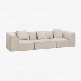 3-częściowa Modułowa Sofa Tapicerowana Cardea Szenila Kremowy Beż - Sklum