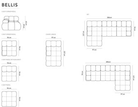 Pomarańczowa aksamitna sofa 285 cm Bellis – Micadoni Home