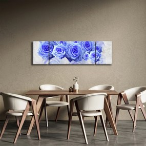 Obraz - Niebieskie róże (170x50 cm)