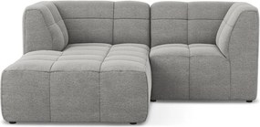 Szary narożnik z materiału bouclé (lewostronny/z szezlongiem) Aloha – Makamii