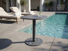 stolik ogrodowy okrągły 70 cm granat metalowy na taras, do ogrodu, kawiarni