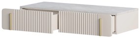 Toaletka Malmi 100 cm wisząca z szufladami - kaszmir / crema bianca / złoty