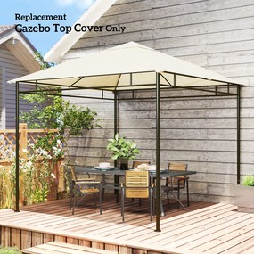 Outsunny Dach zamienny do pawilonu 3x3m wodoodporny z 8 otworami odpływowymi, kremowo-biały | Aosom PL