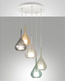 Lampa wisząca LED Lila z metalu i szkła borokrzemianowego 3481-49-362 Fabas Luce