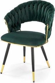 Krzesło tapicerowane K551 zielone/złote