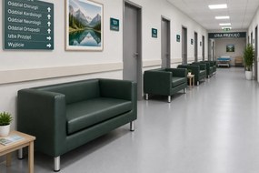 Sofa Monaco : Kolor nogi - Chrom, Kolor tkaniny - EKO-SKÓRA - 6D, Typ tkaniny - Eko-skóra , Wysokość nogi - 15 cm