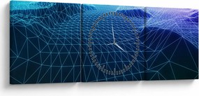 Obraz - Góry w modelu komputerowym (z zegarem) (90x30 cm)