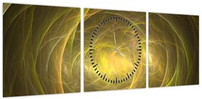 Nowoczesny abstrakcyjny obraz (z zegarem) (90x30 cm)