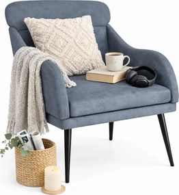 Głęboki ciemnoszary fotel wypoczynkowy H0-E45