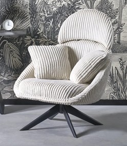 Obrotowy fotel wypoczynkowy z grubego sztruksu Merry 2