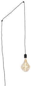 Lampa wisząca czarna z wtyczką w komplecie, w tym PS160 złota, ściemnialna - CavaluxDesignerski Oswietlenie wewnetrzne