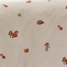 Beżowe prześcieradło dziecięce dwuosobowe z gumką 135x190 cm Fox and Woodland Friends – Catherine Lansfield