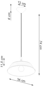 Biała lampa wisząca z metalowym kloszem loft - A640-Oliila