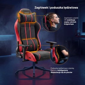 Fotel gamingowy młodzieżowy Diablo X-One Small Size materiałowy, Bloody Mary