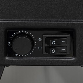 HOMCOM Elektryczny kominek z realistycznym efektem ognia, zabezpieczeniem przed przegrzaniem i niskim poziomem hałasu, 1800W, Czarny