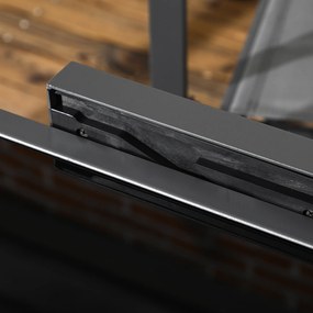 Outsunny Stół ogrodowy, stół do jadalni na taras z rozkładanym blatem, stolik balkonowy z blatem ze szkła, czarny, 160 x 80 x 75 cm