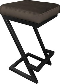 Hoker ZETA krzesło barowe tkanina Welur podstawa metalowa LOFT : Kolor Stelaża - Czarny , Kolor tkaniny - VELVET - MG05