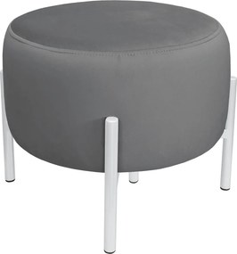 Pufa OLA loft ławka podnóżek metal : Kolor Stelaża - Biały, Kolor tkaniny - VELVET - BL14, Typ tkaniny - Velvet