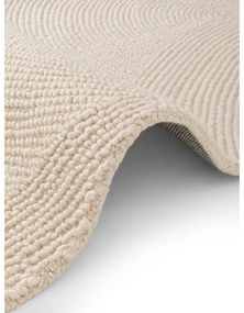 Wełniany chodnik tkany ręcznie w jasnym naturalnym kolorze 80x200 cm Eleni Natural White – Hanse Home