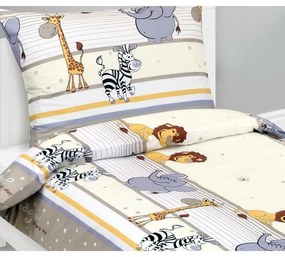 Bellatex Pościel dziecięca bawełniana JuniorSafari beżowa, 140 x 200, 70 x 90 cm