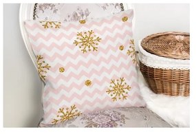 Świąteczna poszewka na poduszkę Minimalist Cushion Covers Golden Snowflakes, 42x42 cm
