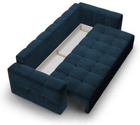 Ciemnoniebieska aksamitna rozkładana sofa Milo Casa Luca