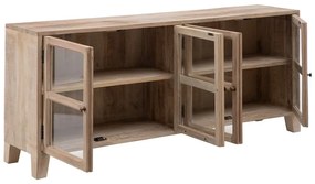 Witryna z litego drewna mango w naturalnym kolorze 160x71 cm – Ixia