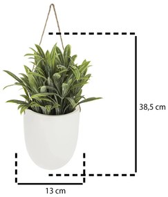Sztuczne kwiaty w doniczce do zawieszenia na ścianie