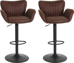 Stołek barowy MCW-M67 (zestaw 2 szt.),  ciemnobrązowy stopa czarny