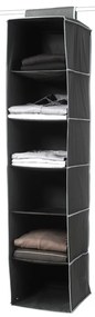 Czarny wiszący organizer do szafy z 6 przegrodami Compactor Garment So