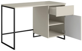 Biurko Asha 120 cm z szufladą - kaszmir / czarny stelaż