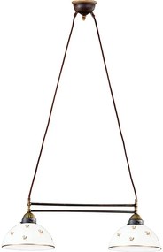 Kolarz 731.82.170 - Żyrandol na lince NONNA 2xE27/75W/230V z motywem kwiatowym, różowe złoto